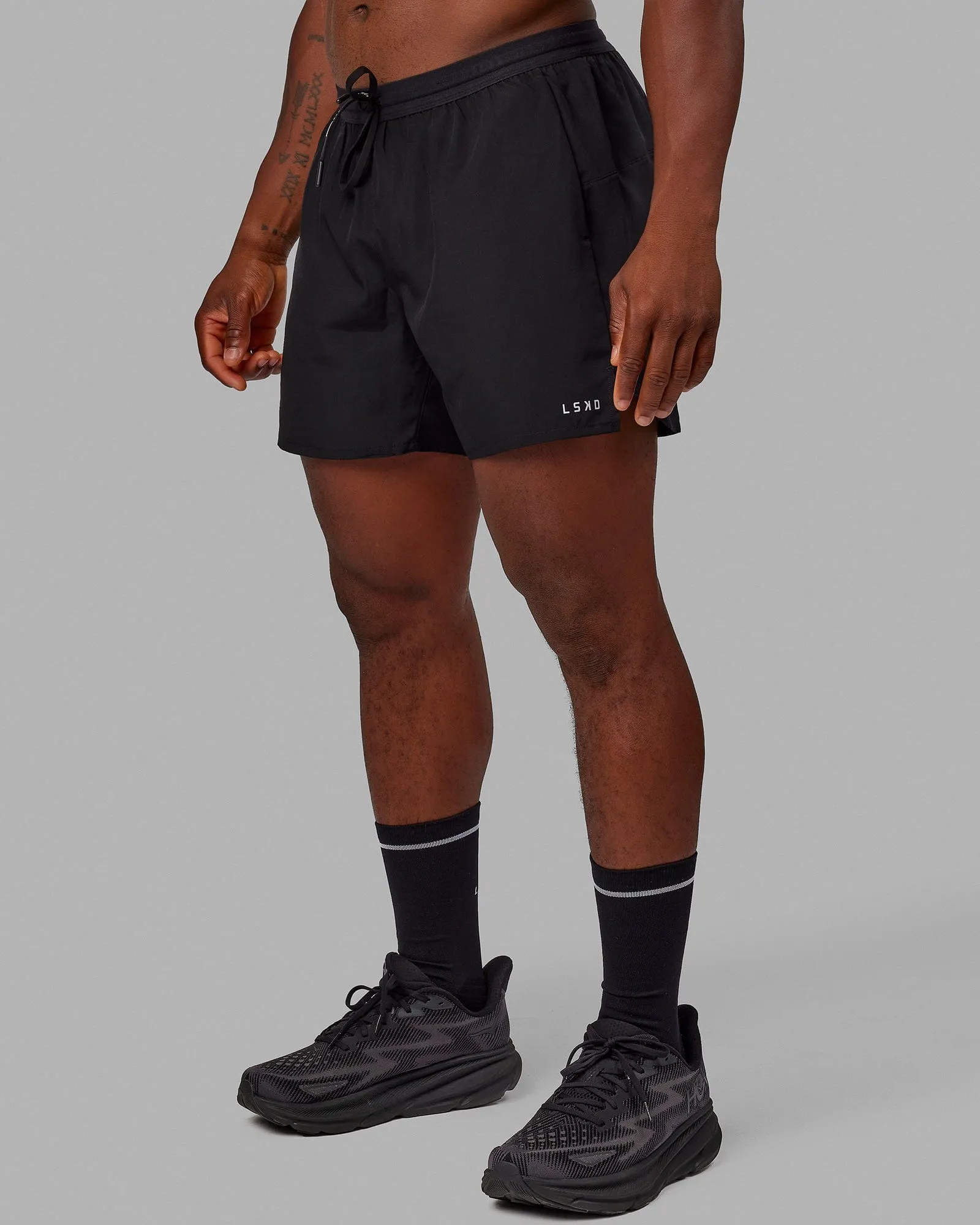 Pace 5" Lined Performance Shorts - Black-Reflective