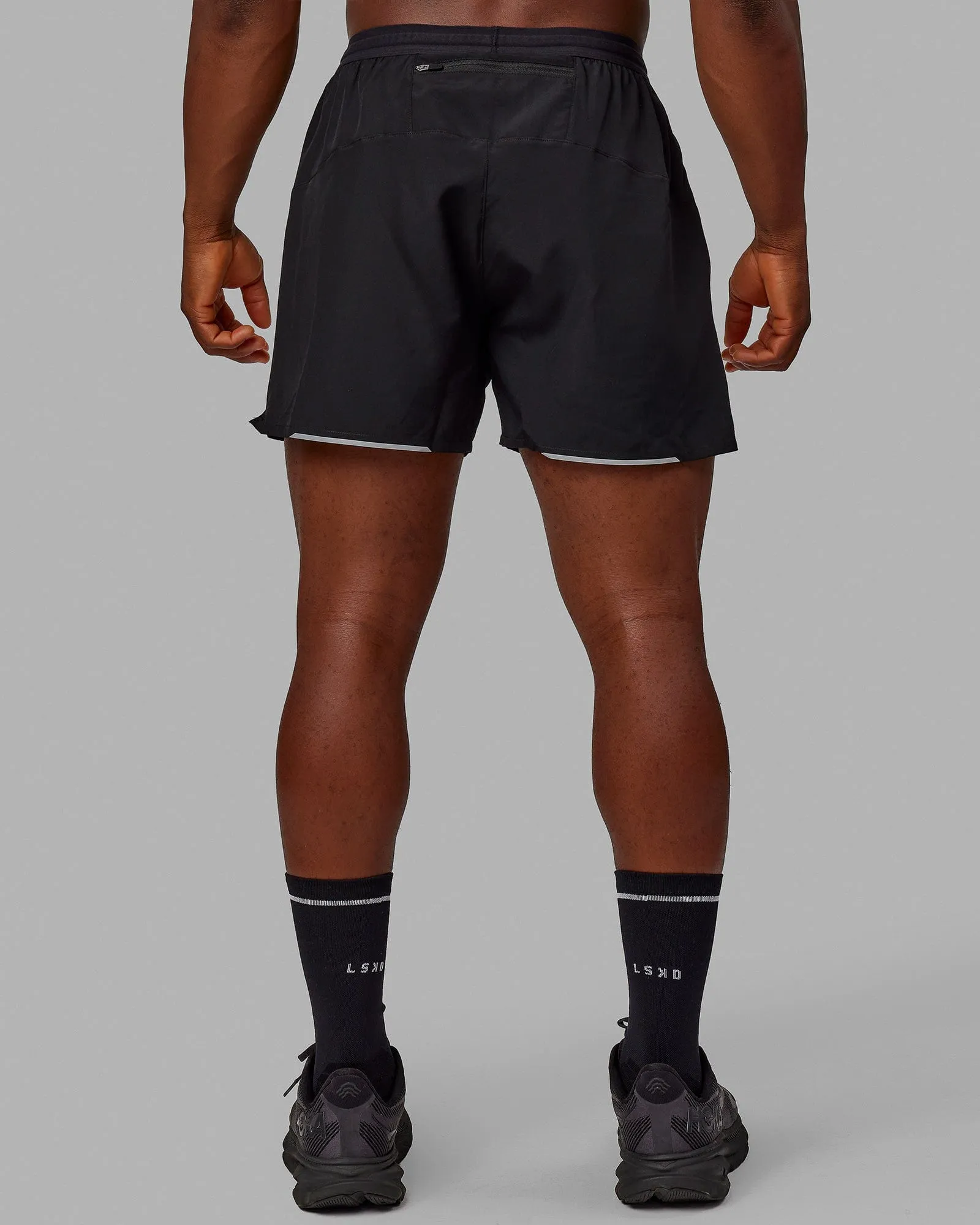 Pace 5" Lined Performance Shorts - Black-Reflective