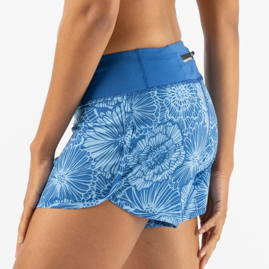 rabbit Hopper 4" Short | Blue Floral | Womens