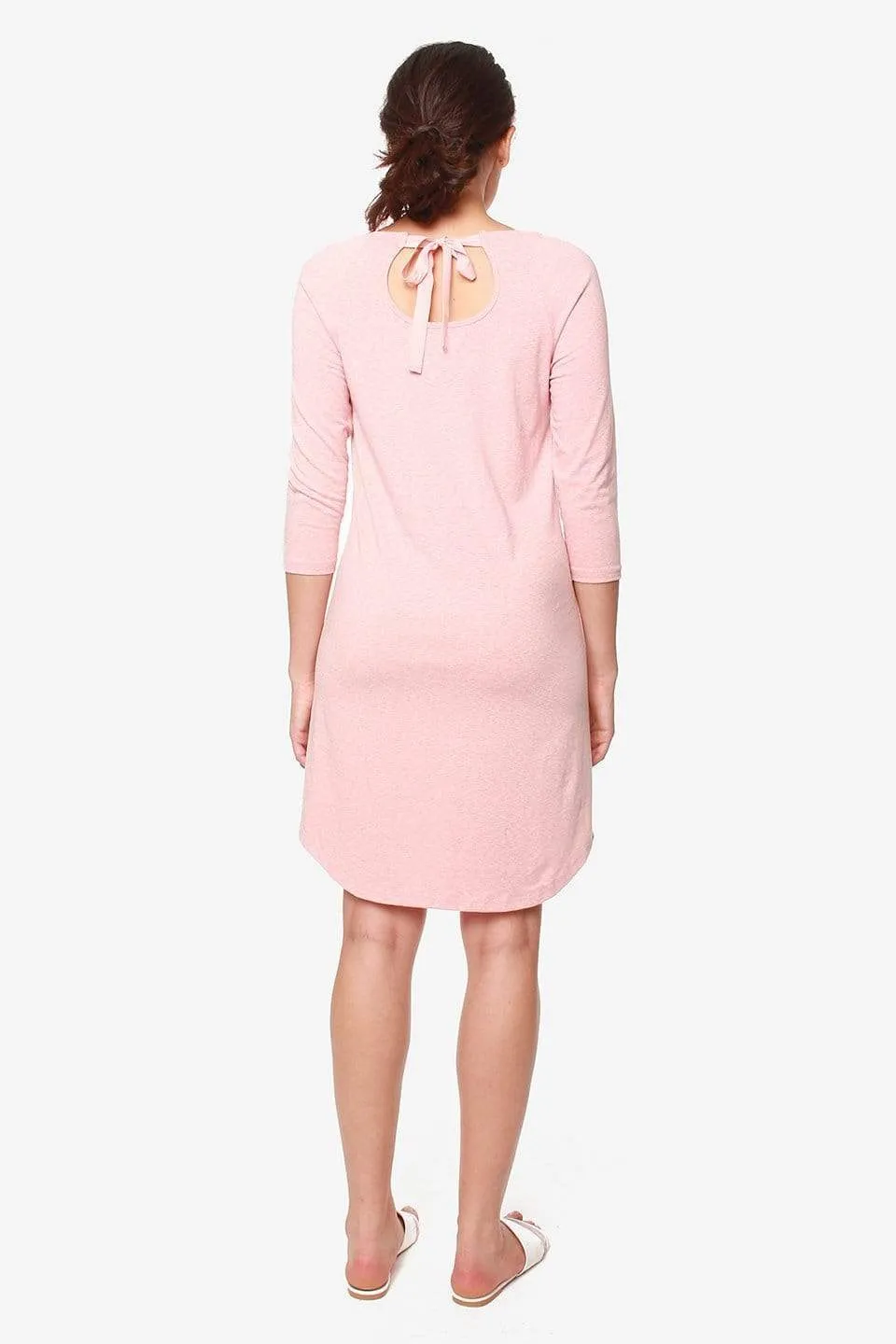 Raglan Sleeves Britney Maternity Dress Pink