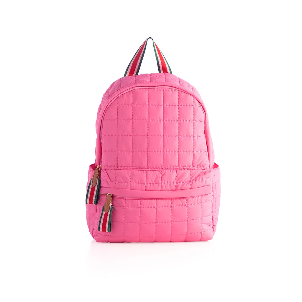 Shiraleah Ezra Quilted Nylon Backpack, Pink