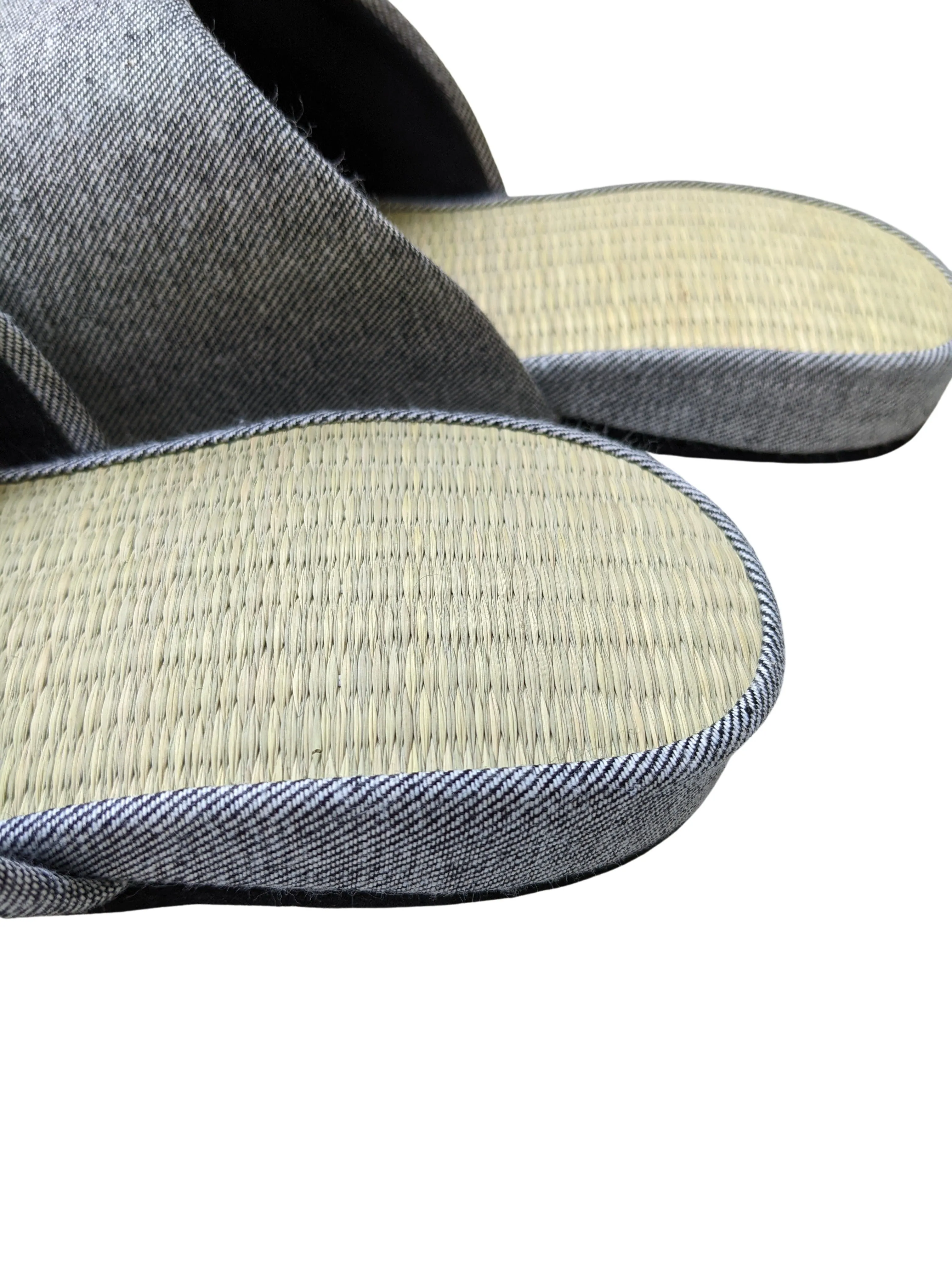 TATAMI Denim Slippers B-Type  [Black Wool Felt Sole] / Simple [Denim Hiroshima]