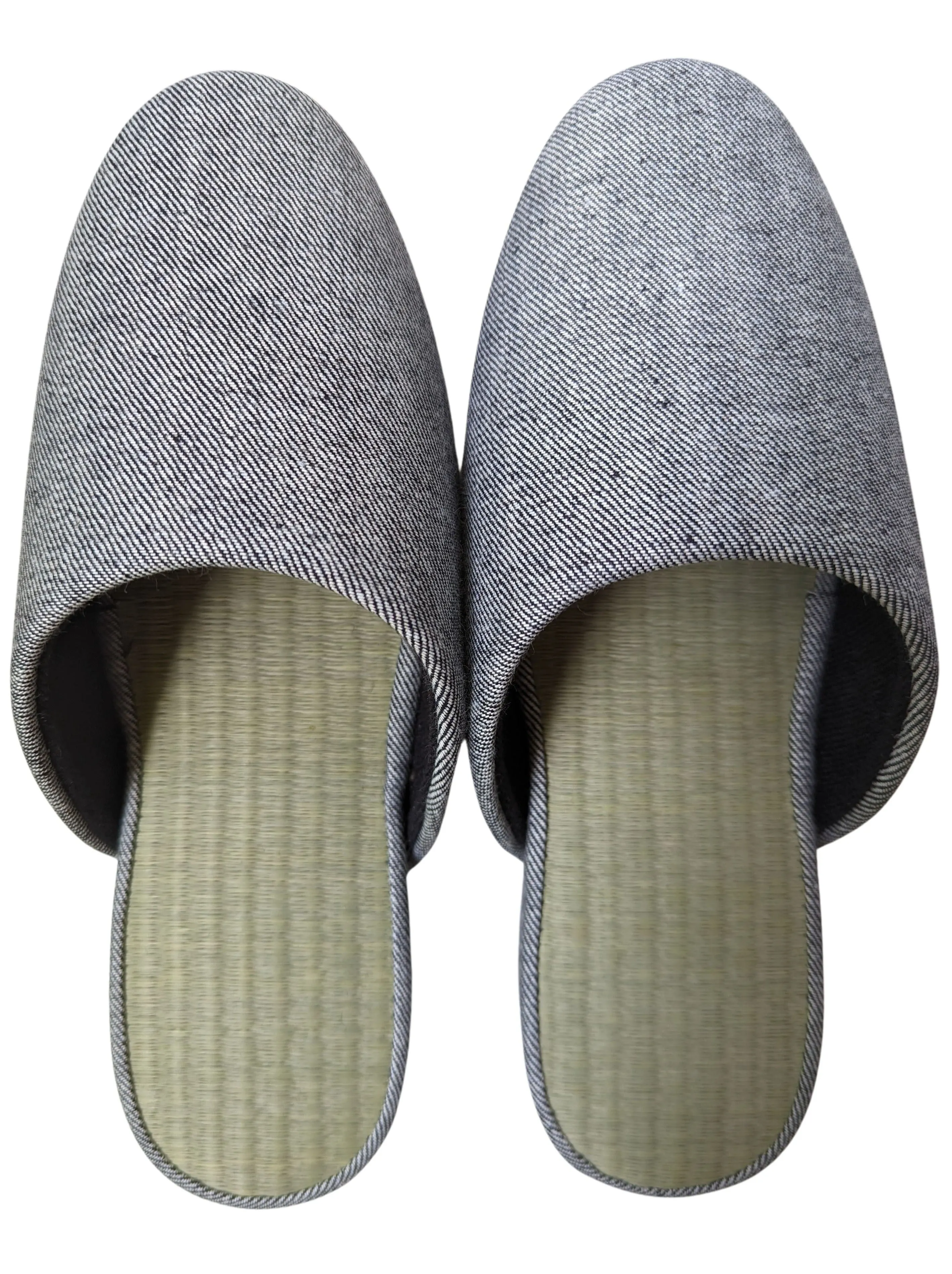 TATAMI Denim Slippers B-Type  [Black Wool Felt Sole] / Simple [Denim Hiroshima]