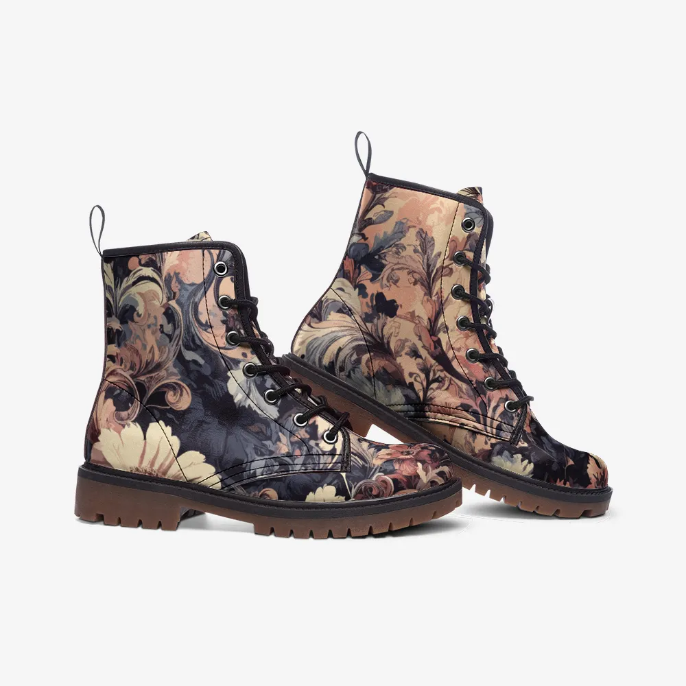 Vampire Art Delicate Victorian Grunge Floral Casual Leather Lightweight Boots - US sizes