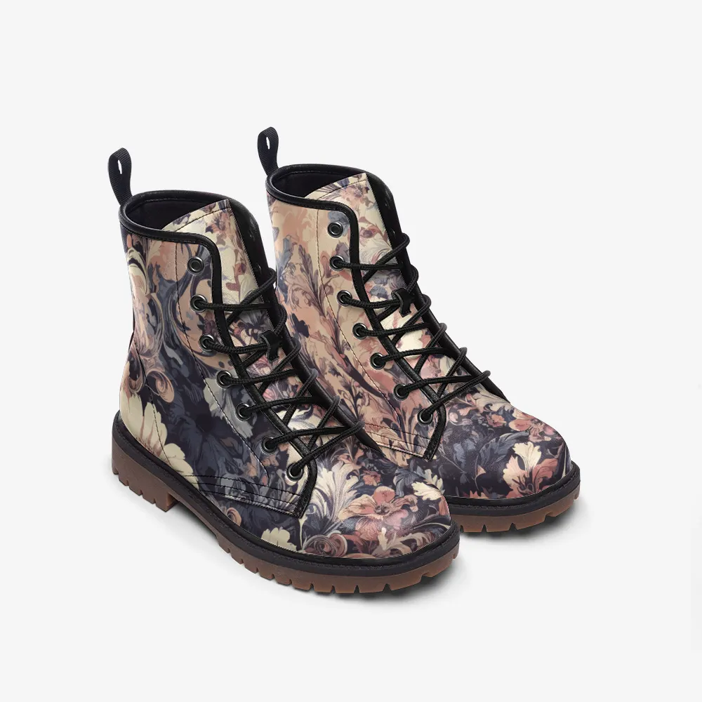 Vampire Art Delicate Victorian Grunge Floral Casual Leather Lightweight Boots - US sizes