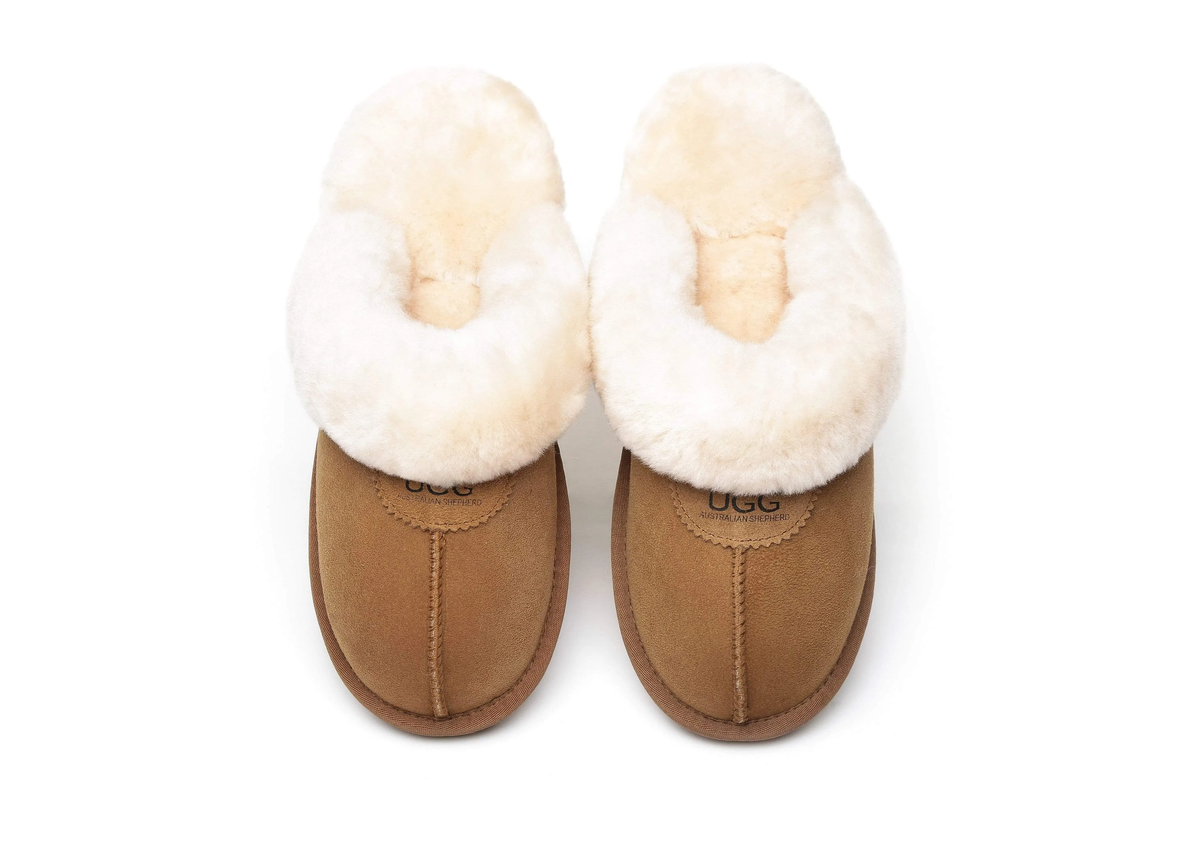 Women Slippers Premium Australia Sheepskin Wool Waffle Scuff