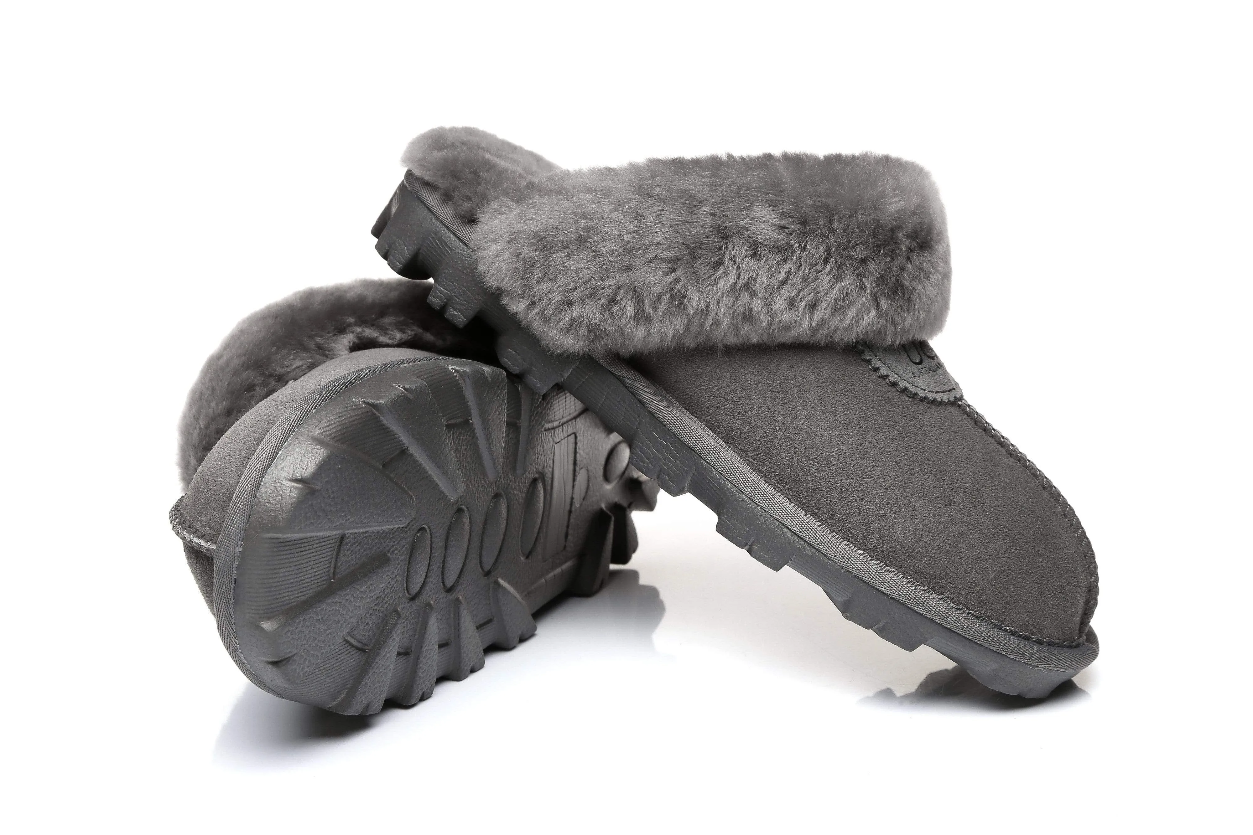 Women Slippers Premium Australia Sheepskin Wool Waffle Scuff