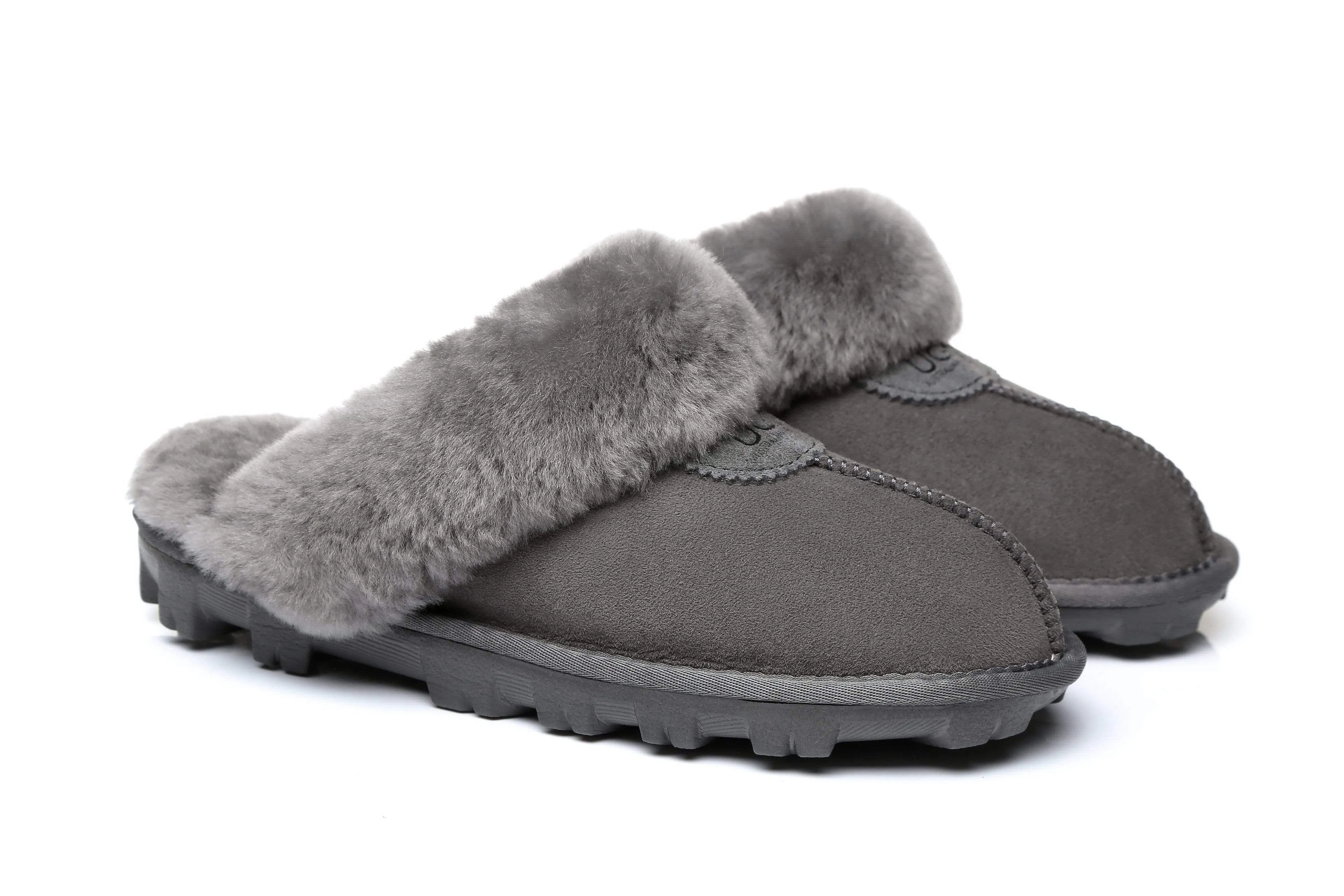 Women Slippers Premium Australia Sheepskin Wool Waffle Scuff