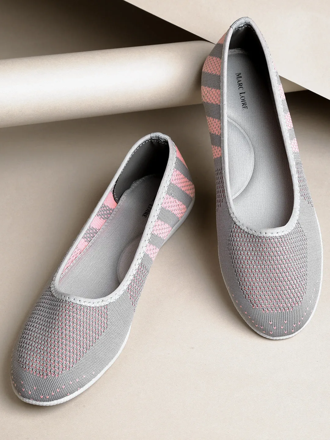 Woven Design Flat Ballerinas Slip-Ons